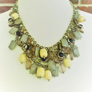 NWT Talbot's Necklace: Blue, Cream, Silver tone